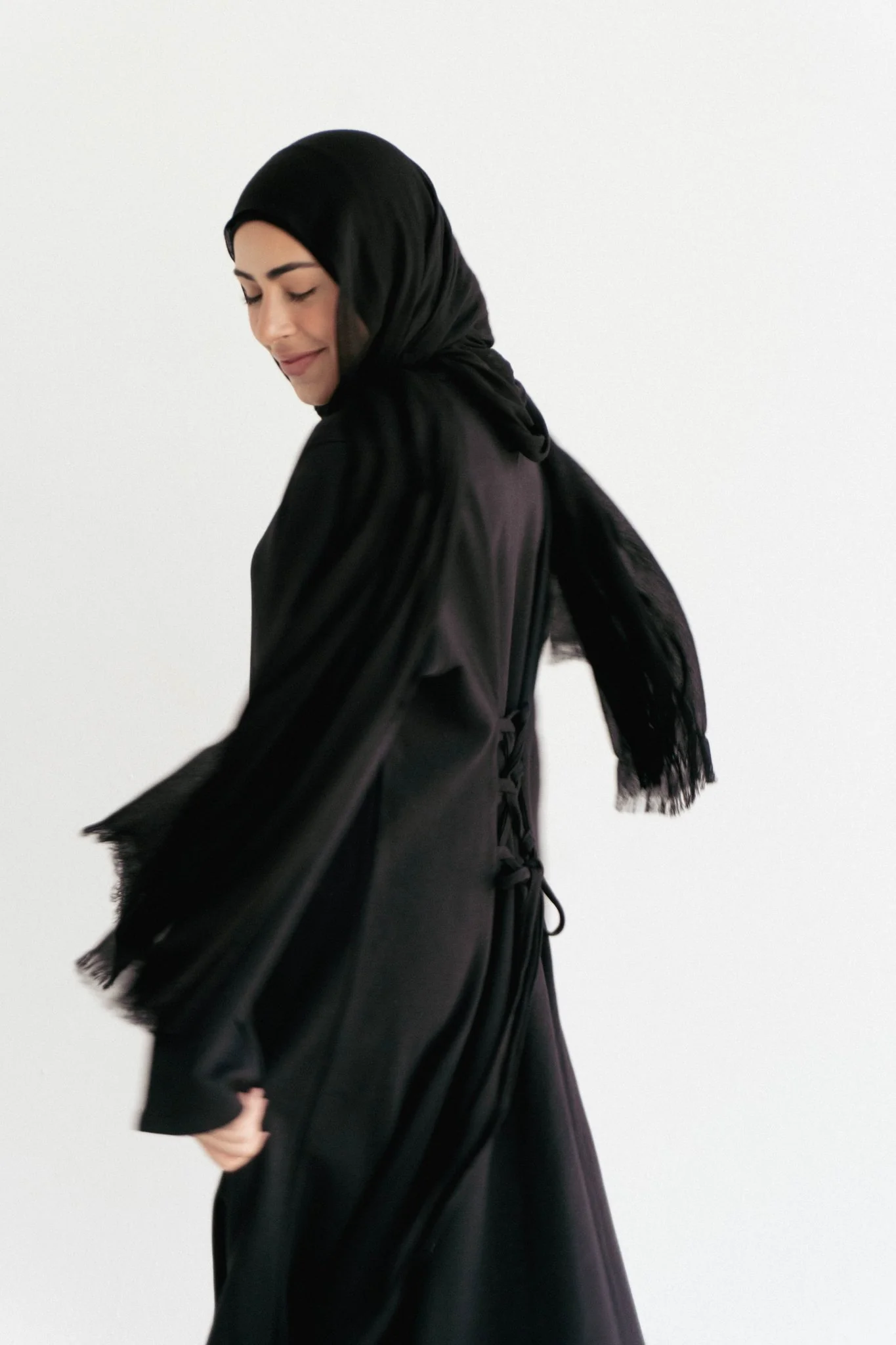 Cotton maxi dress in black - Image 4