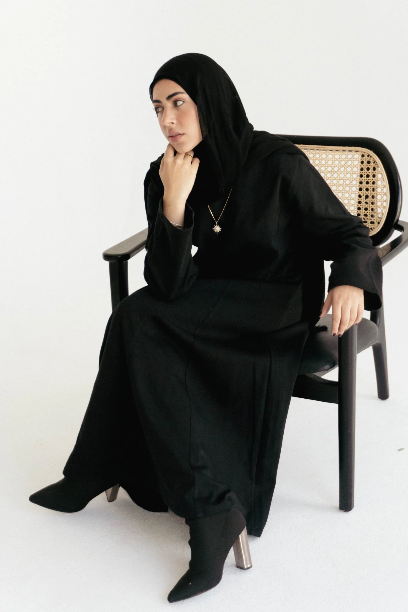 Cotton maxi dress in black - Image 5