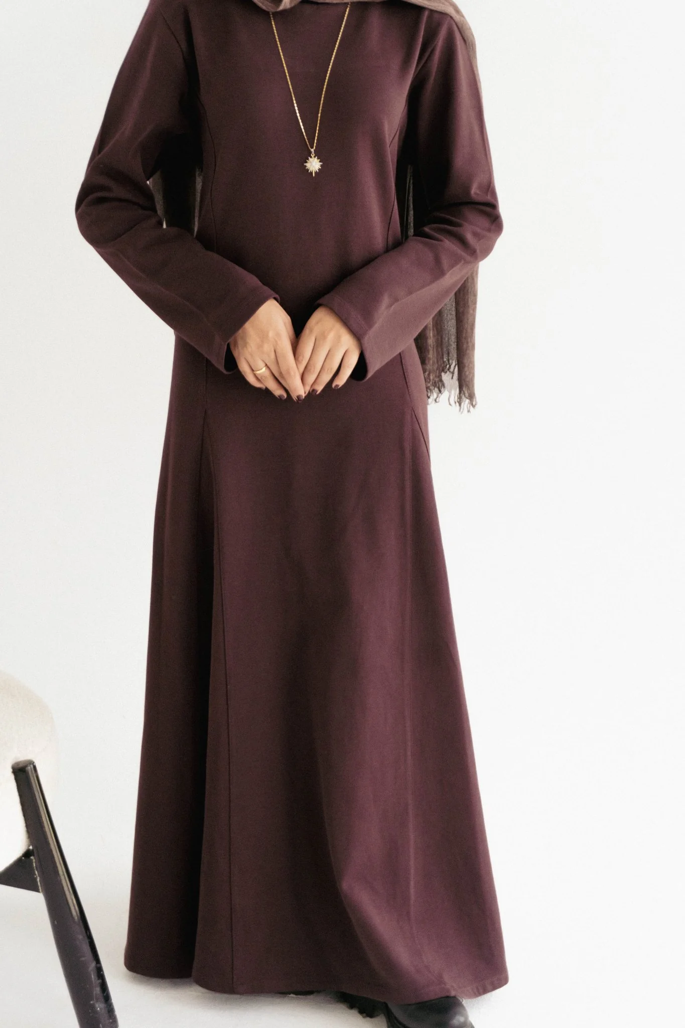 Cotton maxi dress in Wine - Image 4