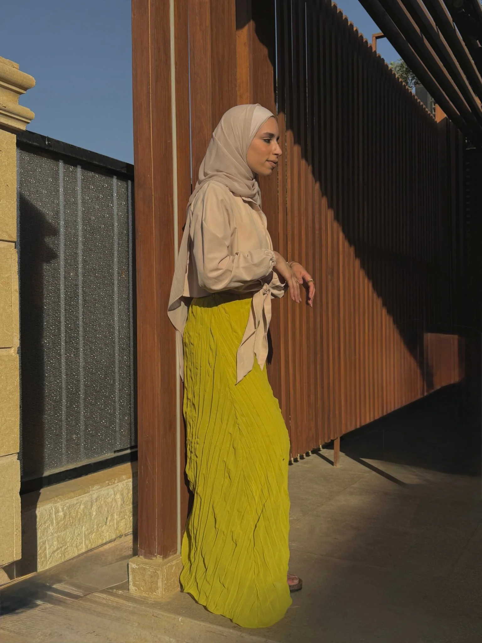 Crushed chiffon skirt