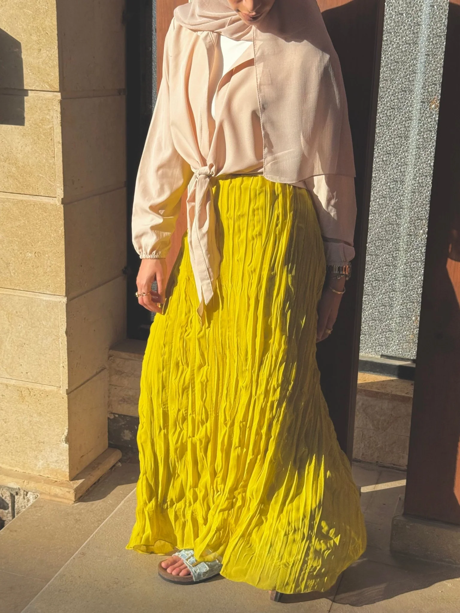 Crushed chiffon skirt - Image 2