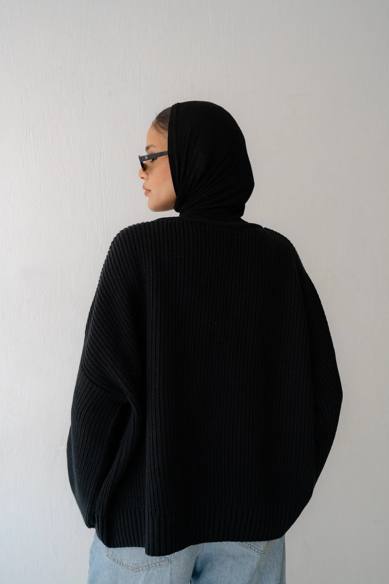 KNIT CARDIGAN WITH BOW IN BLACK - Image 4