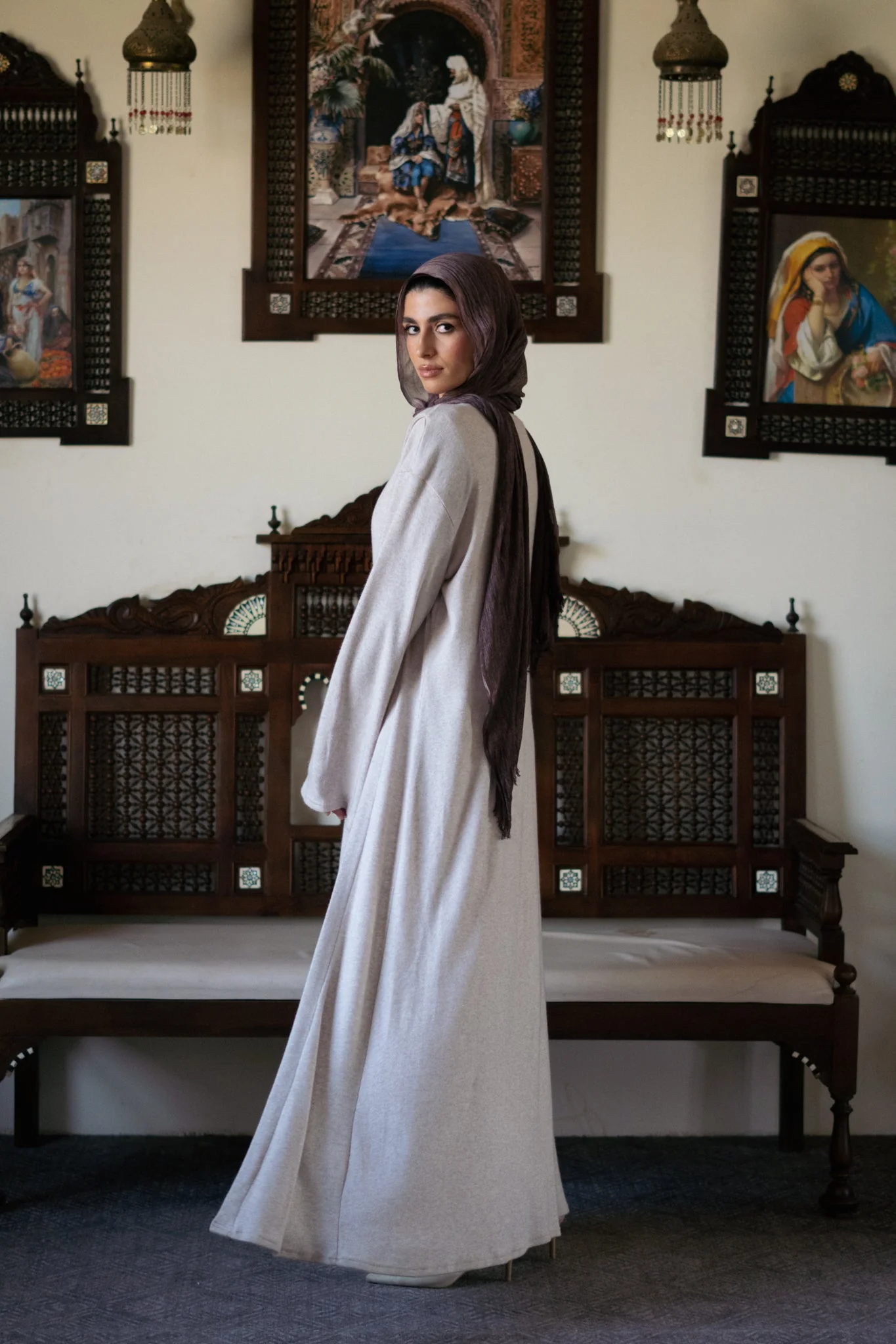 Knit Dress with Pleated Underlayer - Image 3