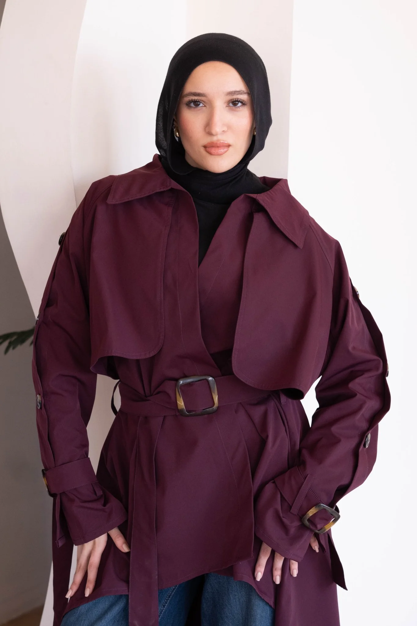 Le trench coat in burgundy - Image 4