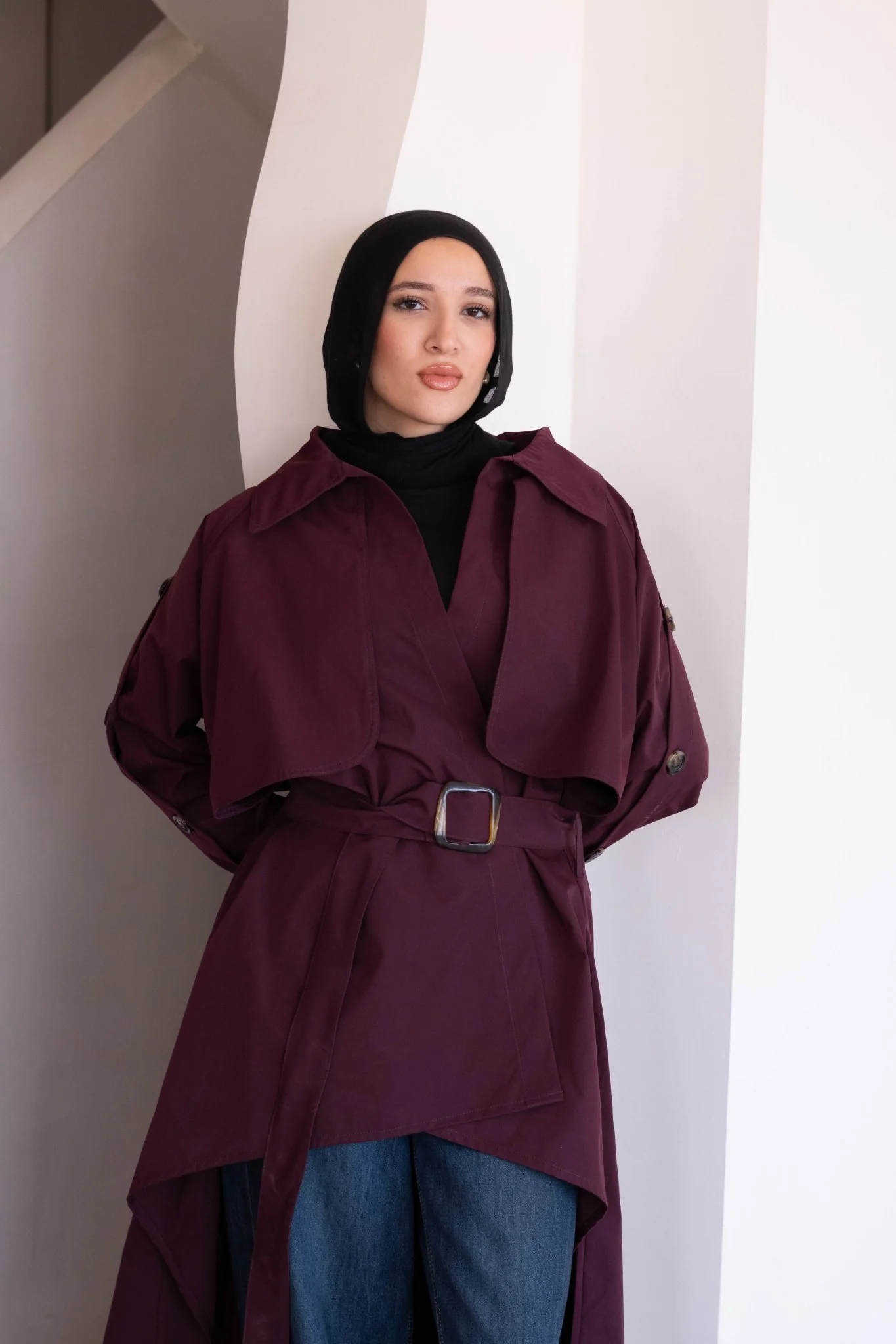 Le trench coat in burgundy - Image 5