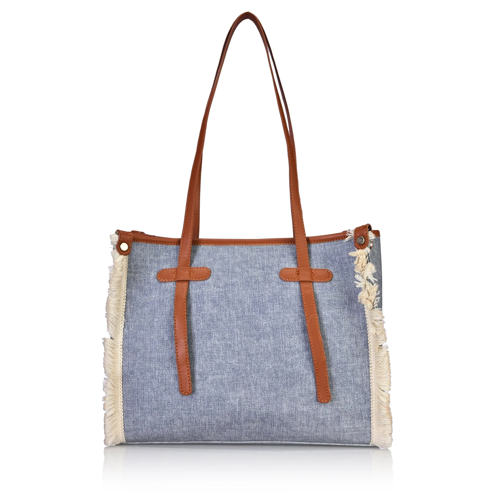 Lilly Denim Fringe Tote
