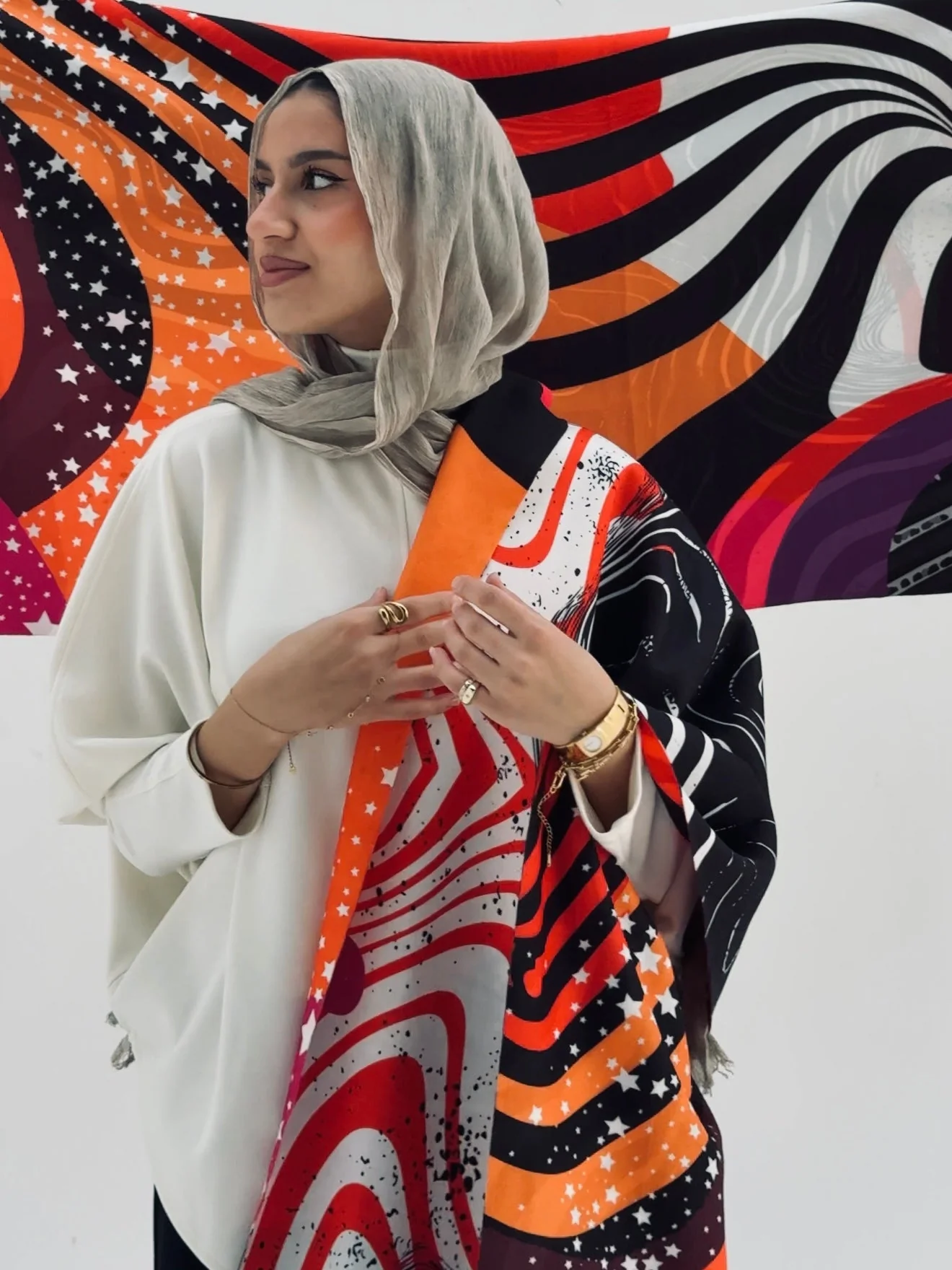 Orange Edge Shawl - Image 3