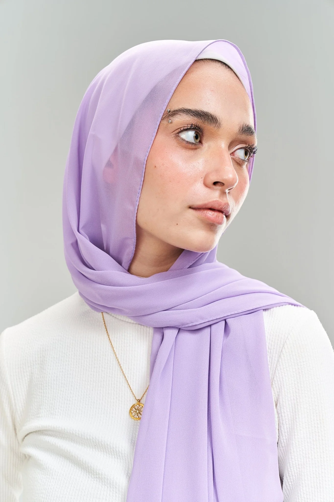Plain purple chiffon - Image 3