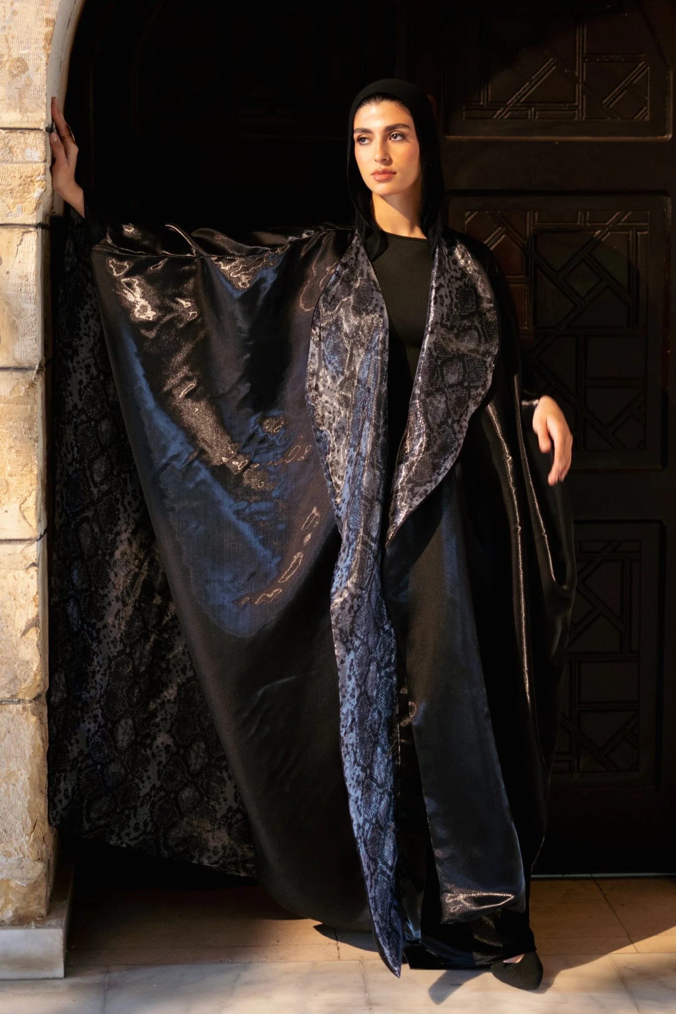 Black Glow Reversible Caftan - Image 4