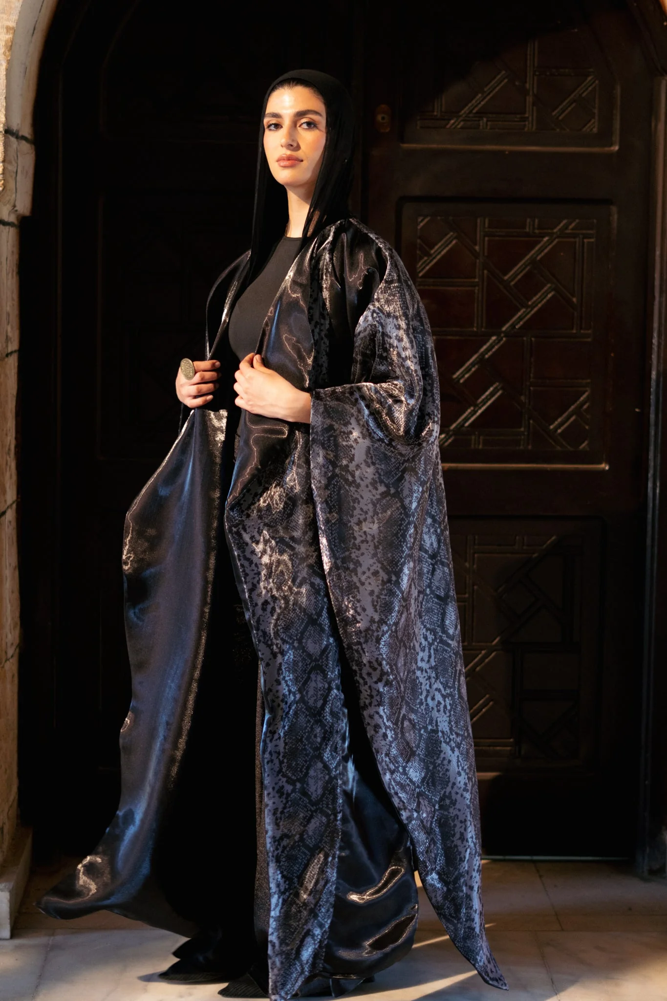 Black Glow Reversible Caftan - Image 7