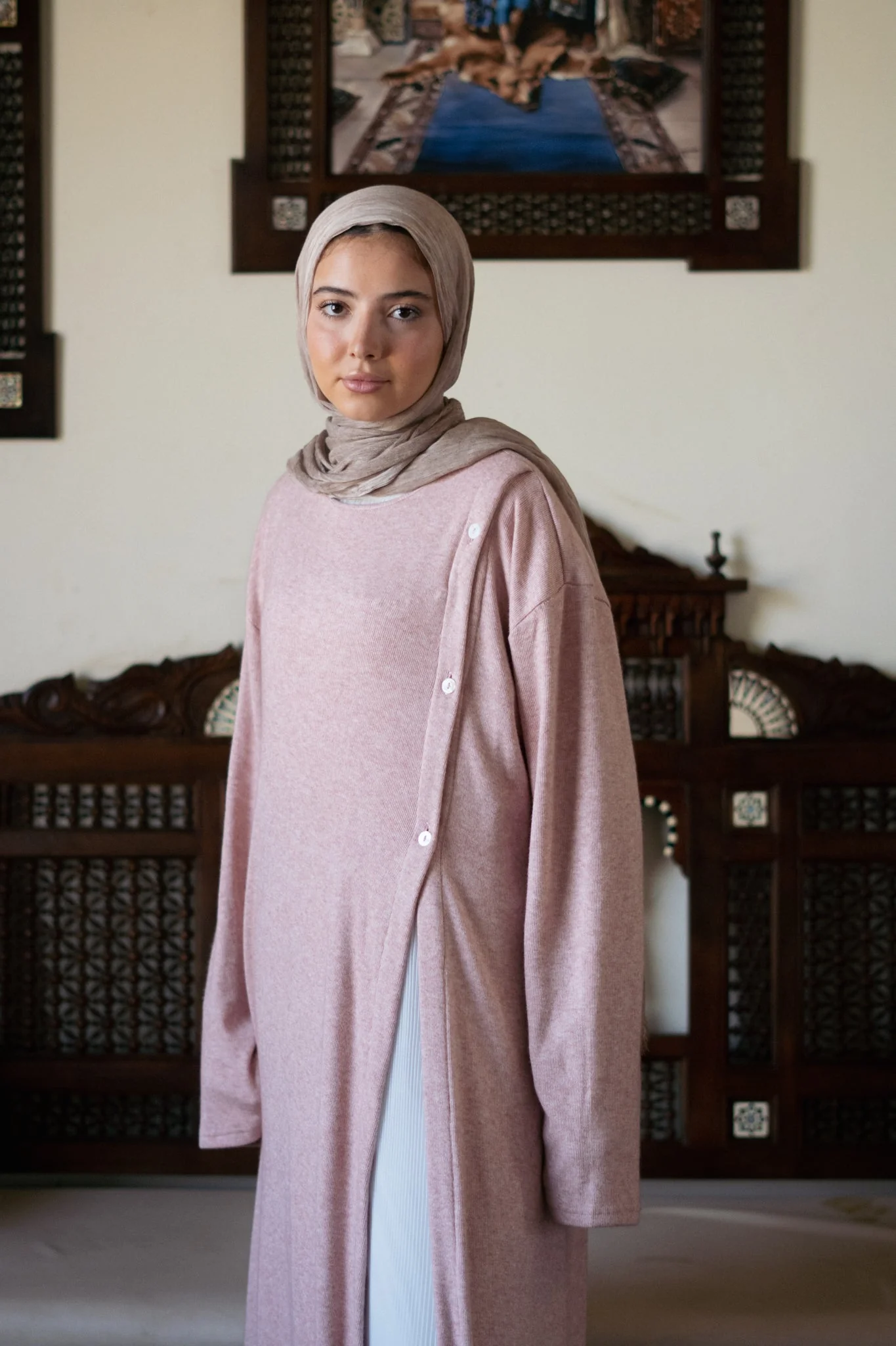 Knit Dress with Pleated Underlayer - Image 5