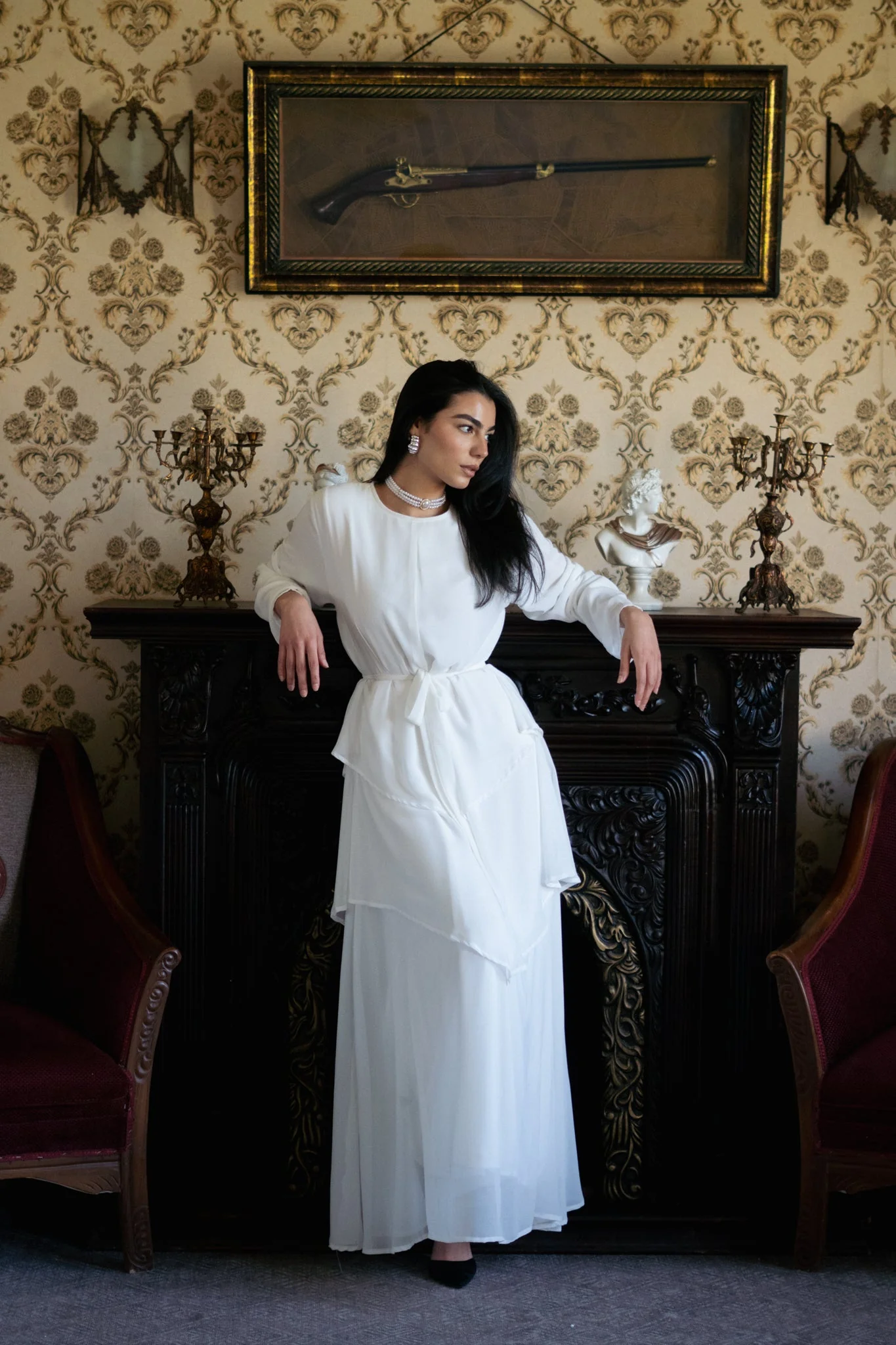 Swan chiffon dress - Image 3