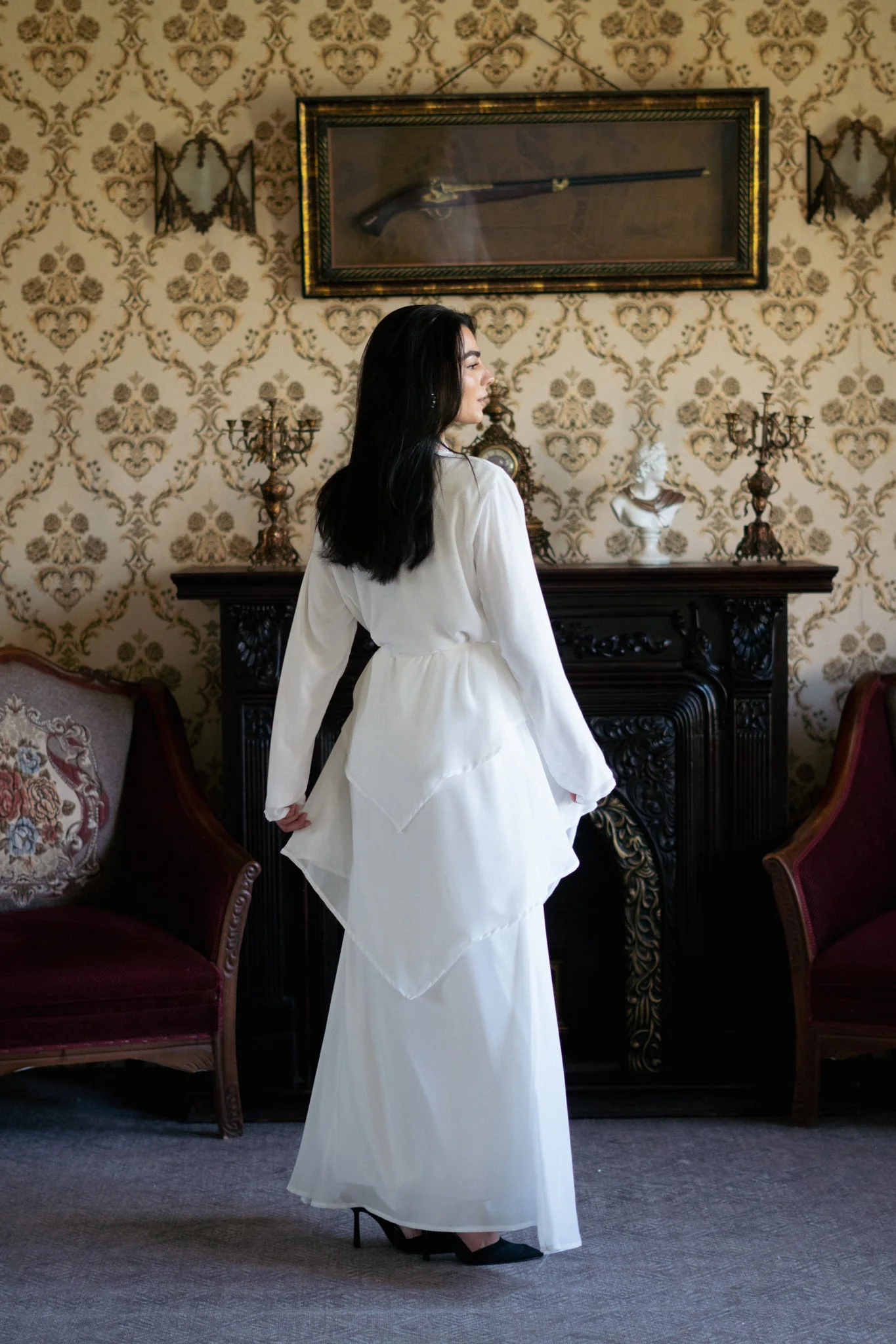 Swan chiffon dress - Image 4