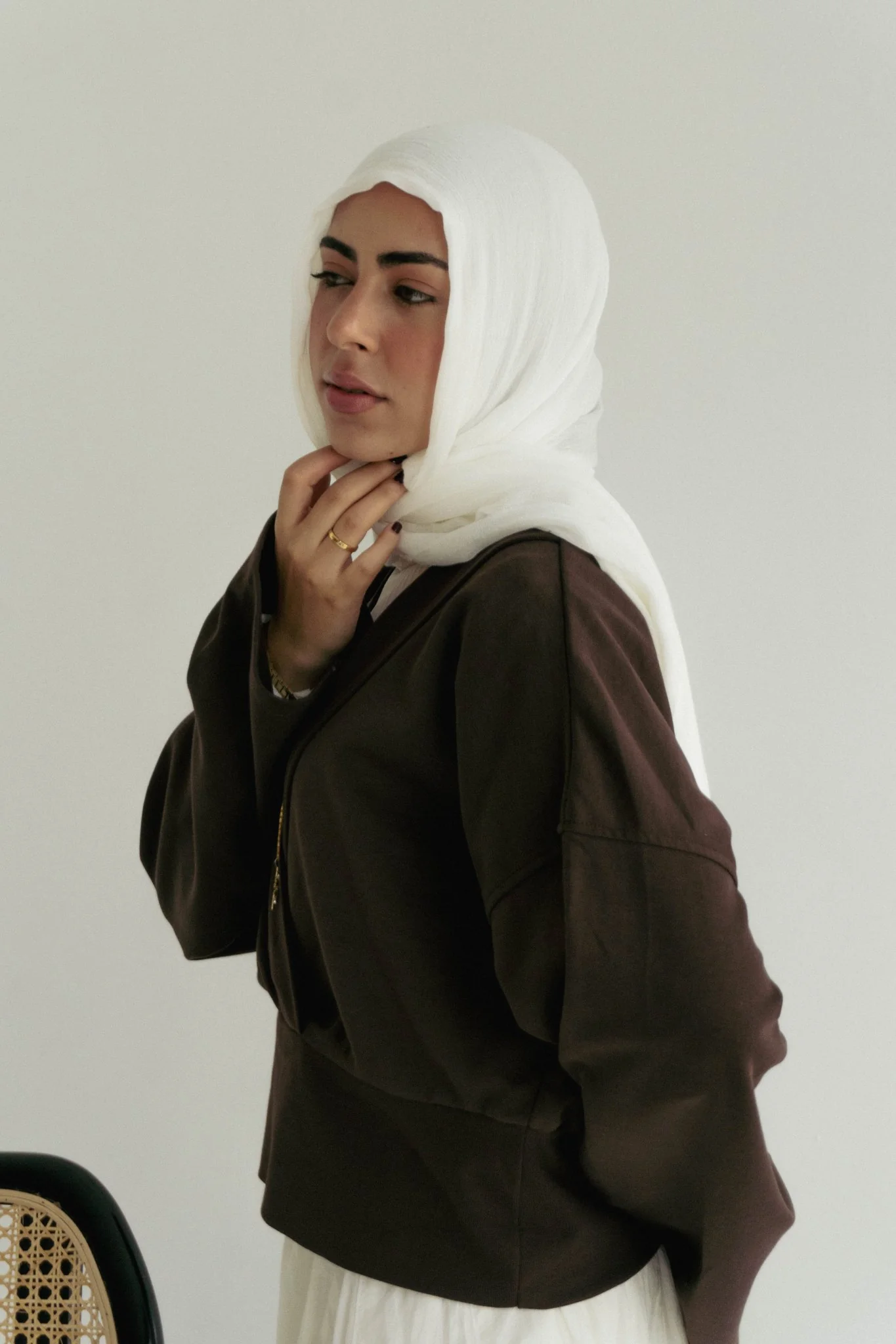 The wrap cozy top in Brown - Image 3