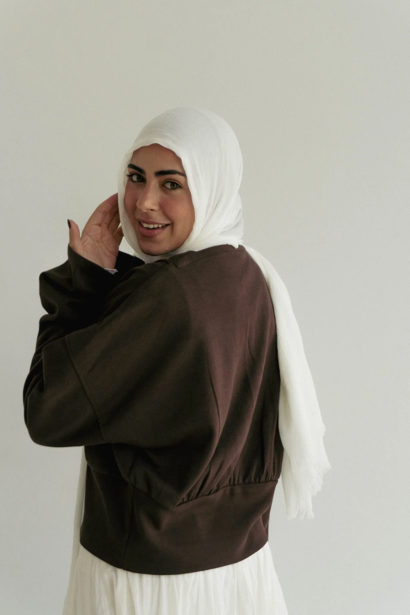 The wrap cozy top in Brown - Image 4