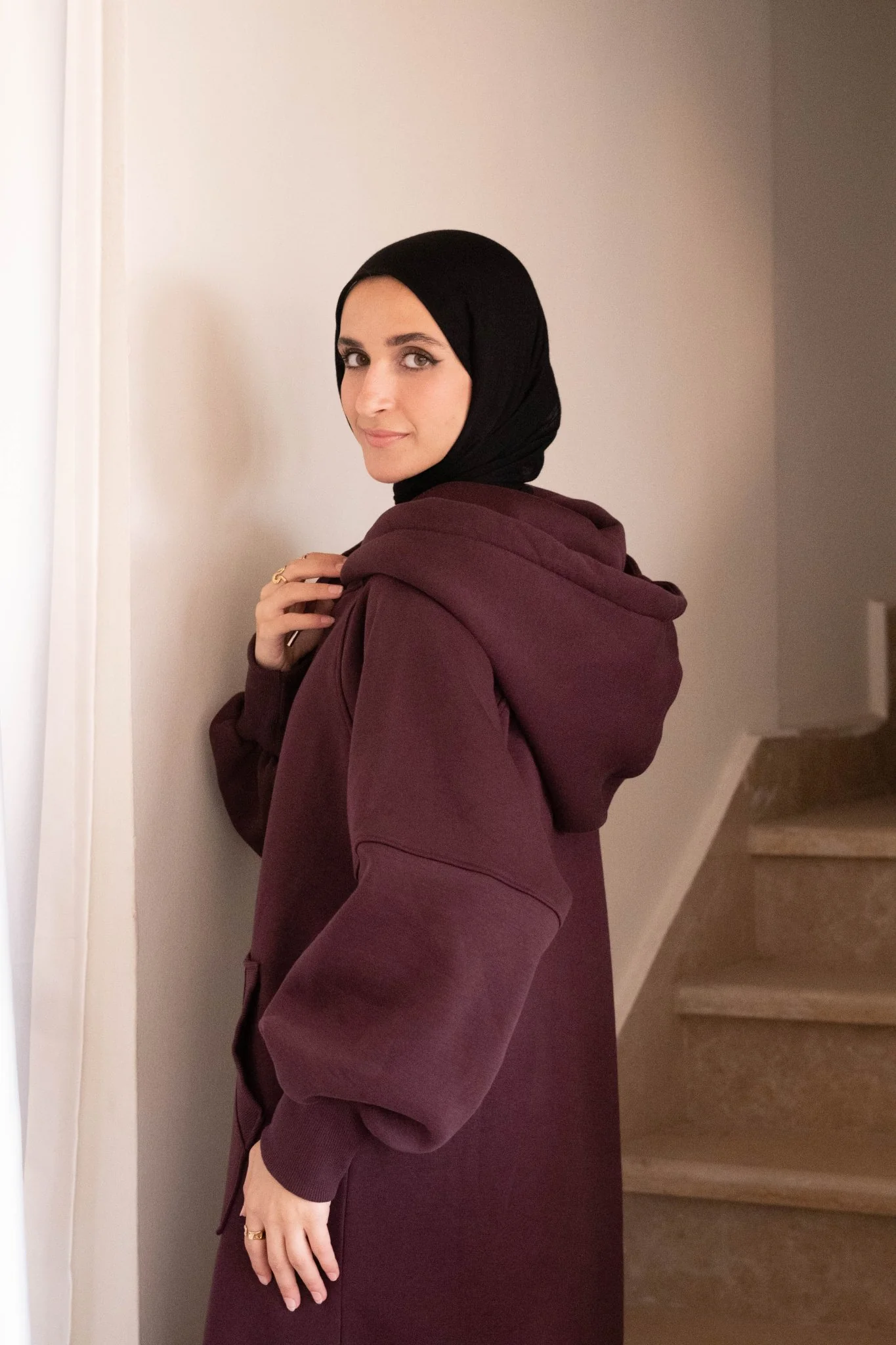 Winter Stroll dress in Burgundy