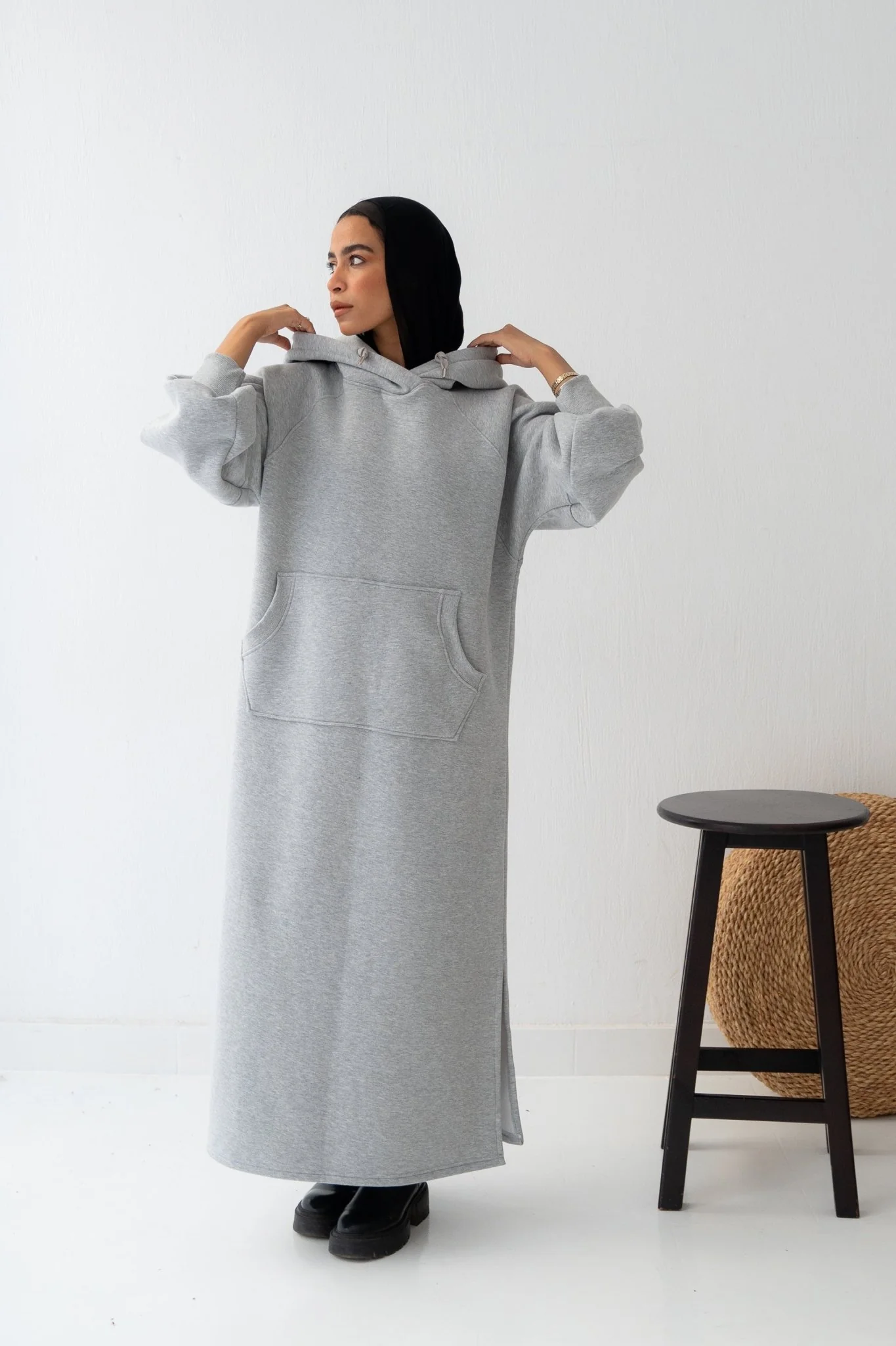 Winter Stroll dress in gray - Image 5